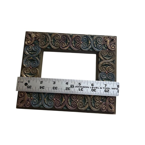Vintage Ornate Rectangular Photo Frame With Intricate Swirl Design Home Decor - Picture 3 of 5